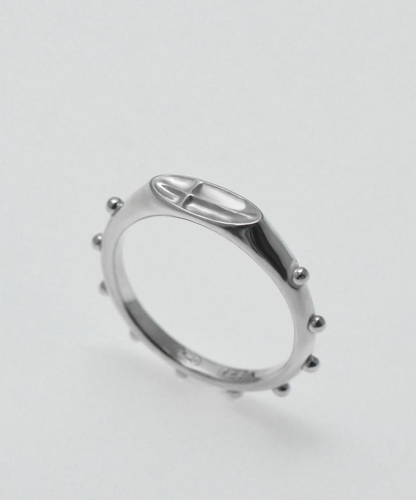 Vivus Classic Oval Silver Rosary Ring