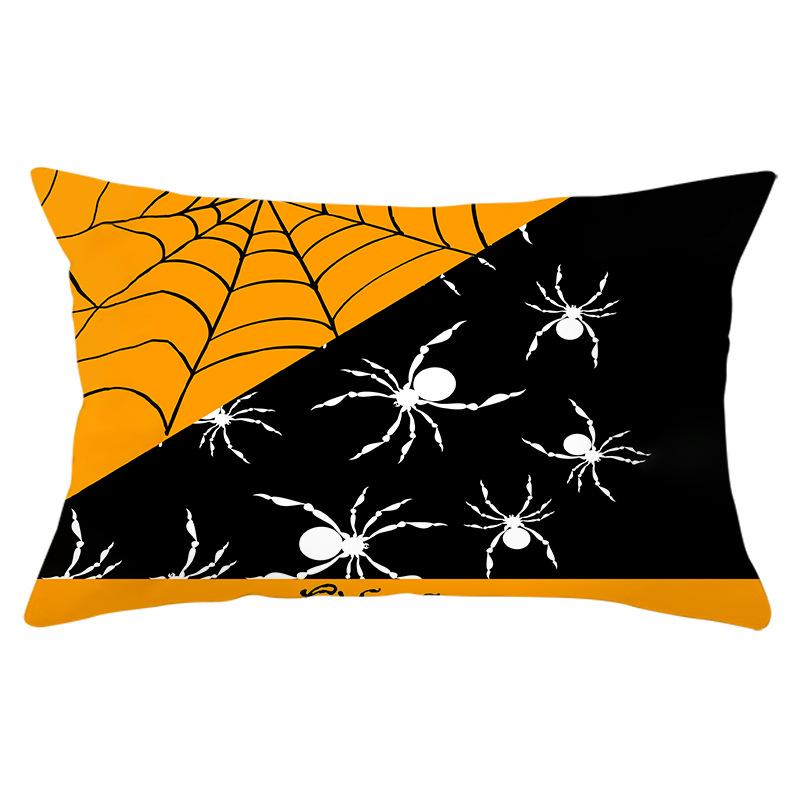 Halloween Orange Series Peach Skin Waist Pillow Cover New Rectangular Sofa Cushion Cover