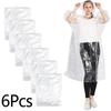 1/6 Pezzi Poncho da Campeggio Usa e Getta Trasparente Emergenza Impermeabile Pioggia Impermeabile Adulto Portatile