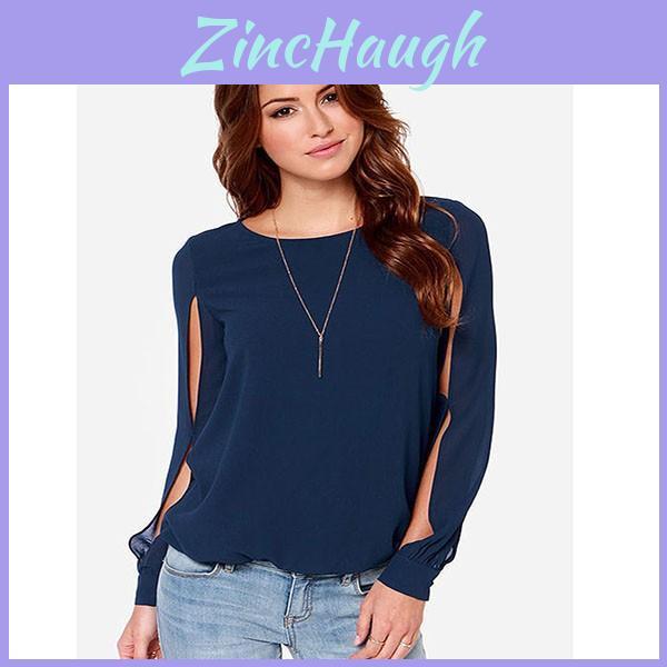 Premium Quality Women's Long Sleeve Cold Shoulder Fashion Loose Shirt Tops In Vibrant Colors