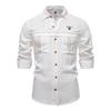 Gant 2025 Spring and Summer New Embroidered Men's Casual Shirt Large Solid Color Pocket Decoration Long Sleeve Shirt for Men