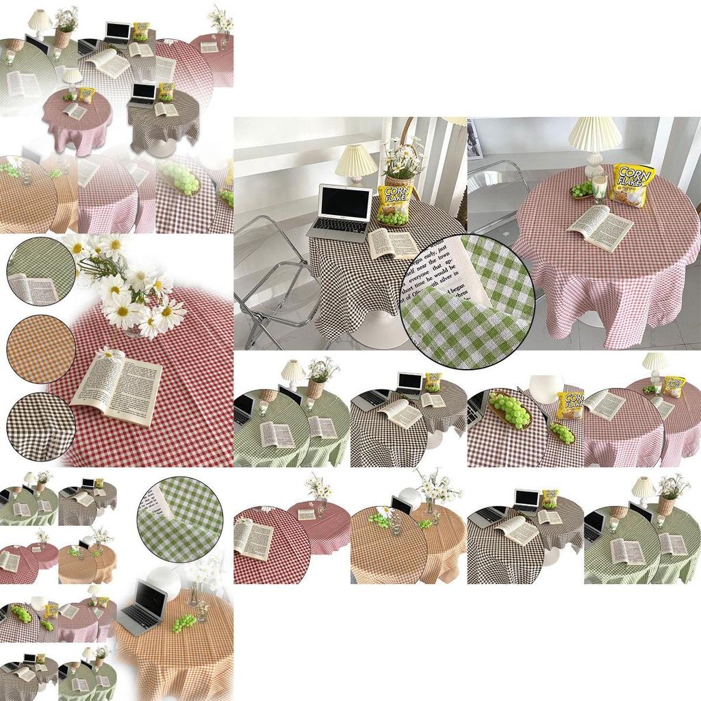 Elegant Ins Korean Style Plaid Tablecloth For Home Decoration And Desk Cloth