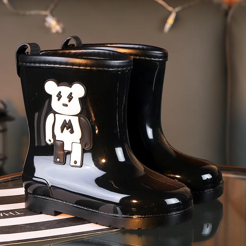 Children's Waterproof Rain Boots - Violent Bear Design, Non-slip, Sizes Small to Large for Boys and Girls