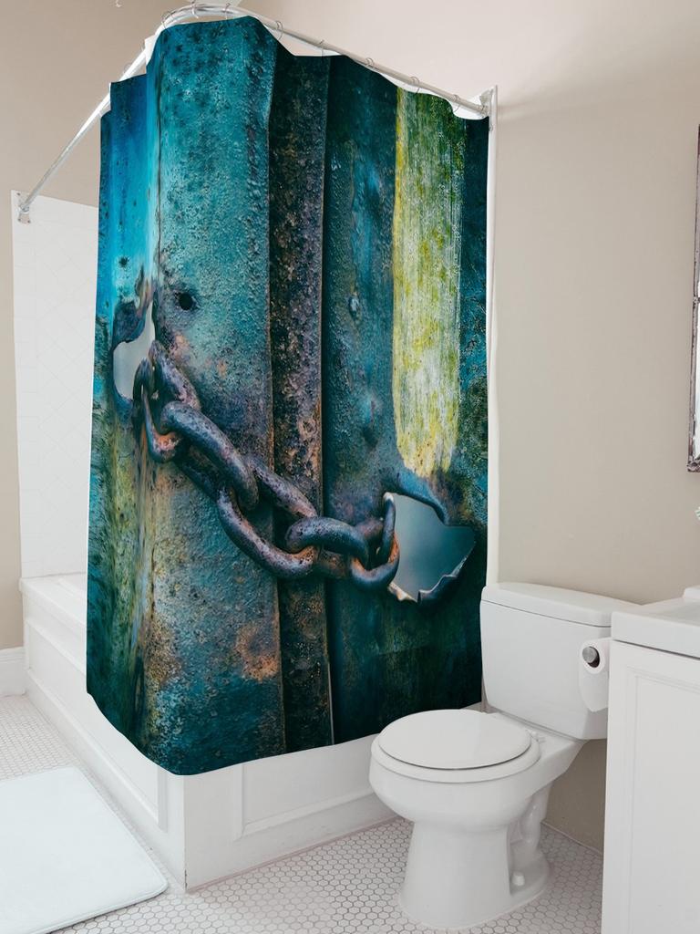 Rustic Chain Shower Curtain | Industrial and Vintage Bathroom Decor