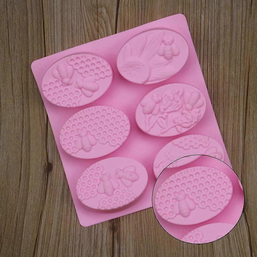 3D Honeycomb Silicone Soap Fondant Mould 6 Holes Cake Muffin Mold Pudding Cupcake Candle Baking Tray Mold