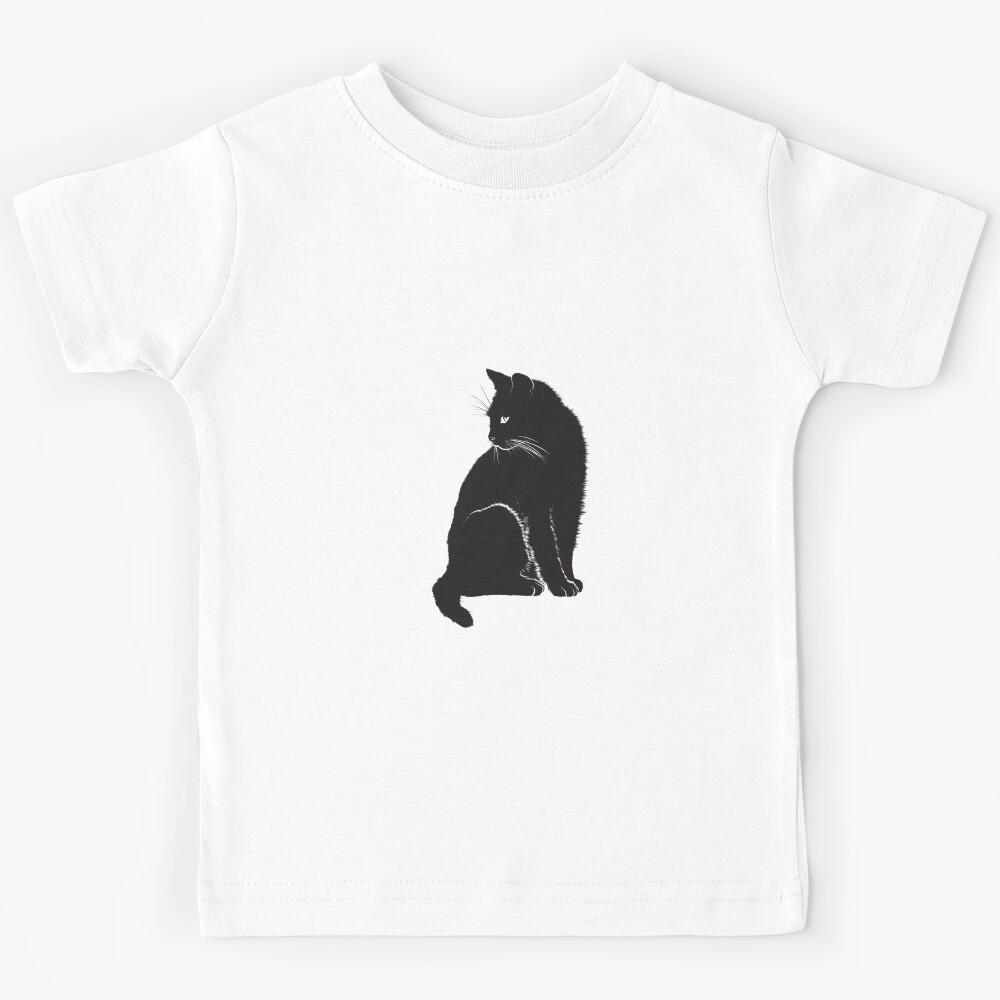 Black Cat Shadow Kids T-Shirt 120