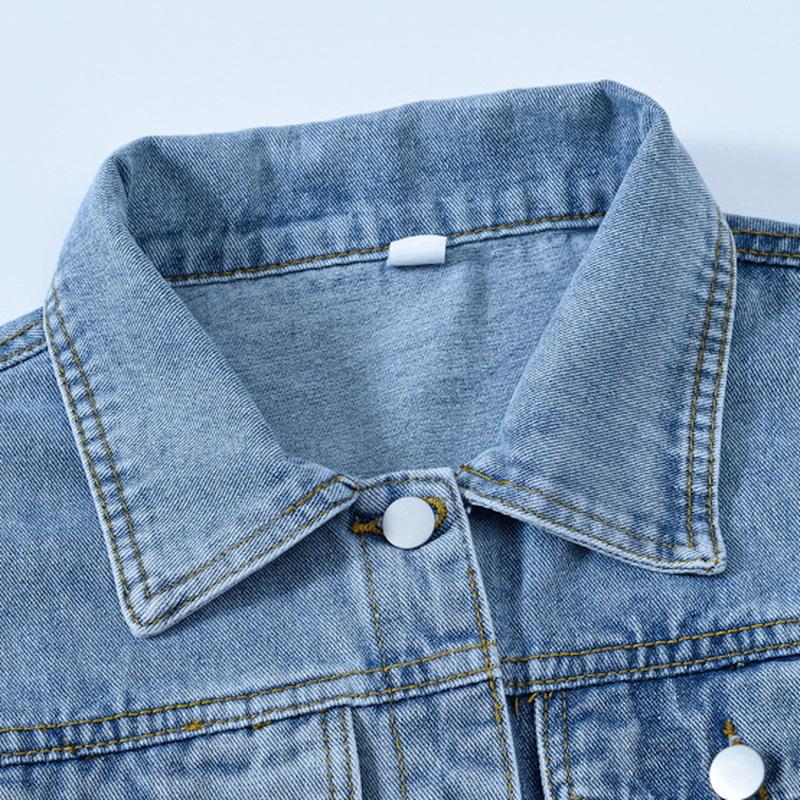 Giacca di jeans blu primavera autunno da donna corta coreana manica lunga allentata giacca di jeans taglie forti Top da studente