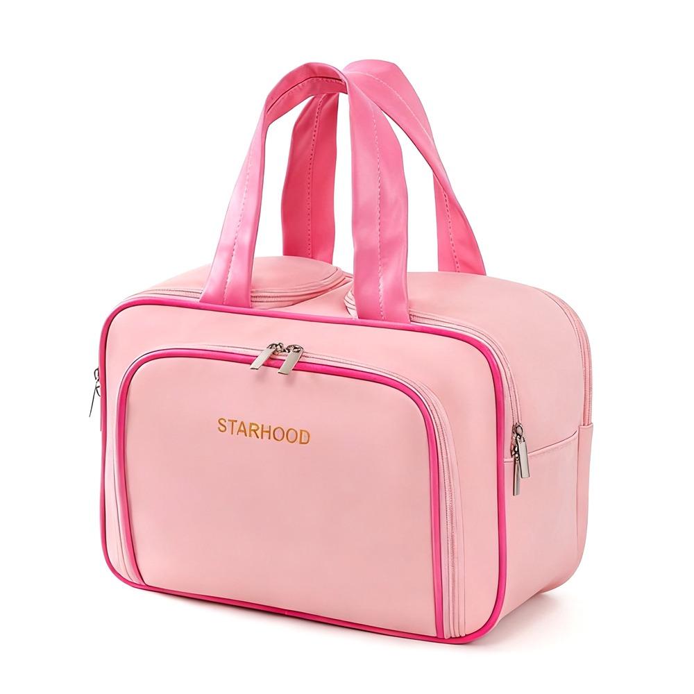 

Large Capacity Cosmetic Bag Waterproof Makeup Organizer Toiletry Bag Multi-compartment Handheld Makeup Storage Bag