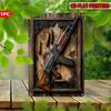 Vintage AK-47 Rifle Print Metal Sign, 1PC Wall Art. A Weatherproof Plaque, Multipurpose for Home, A Striking Wall Hanging Decor.