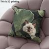 Cute Cat Hiding In A Leaf Pattern Pillowcase Suitable For Sofas Bedrooms Cars And Other Places
