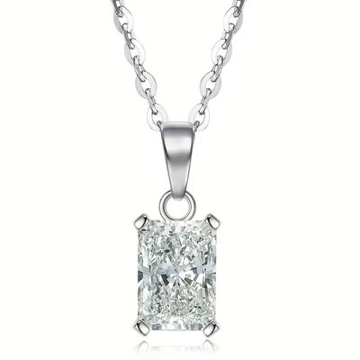 Huitan Minimalist Shiny Cubic Zirconia Pendant Necklace Noble Delicate Accessories Chic Fashion Simple Jewelry for Wedding Party