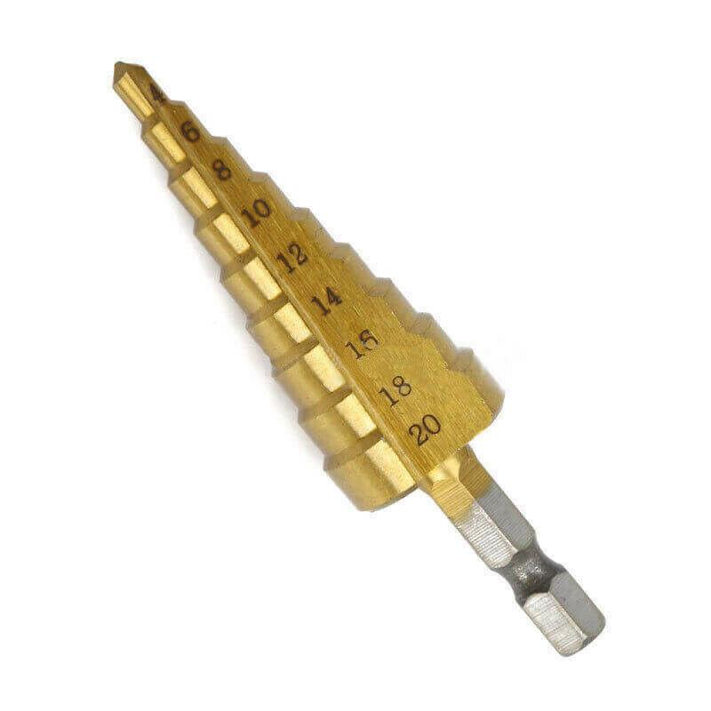 4-20mm HSS Titanium Coated Step Drill Bit Drilling Power Tool Metal High Speed Steel Wood Hole Cutter Step Cone Drill