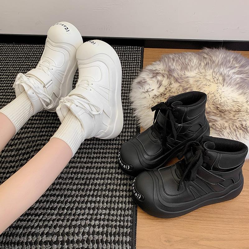 Bottes de Neige pour Femmes Grande Taille Semelle Souple Hiver Chaud Antidérapantes Fourrure Une Bottines Cheville Rembourrées Doublées Bottes de Sport Antidérapantes Coton Bottes Martin