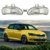 1 Pair Rearview Mirror Turn Signal Light Shell Indicator Transparent & Silver Plastic For Skoda Fabia 2015-2017 Rapid 2018-2020