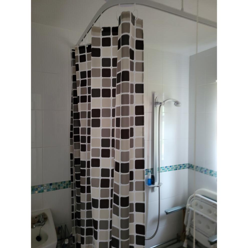 Elegant Mosaic Design Bathroom Curtain With Waterproof Polyester Fabric For Modern Homes