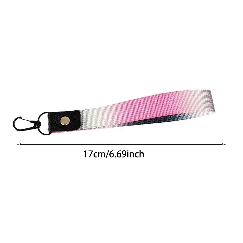 Trend Color Ribbon Short Mobile Phone Lanyard License Key Chain Anti-fall Wrist Rope