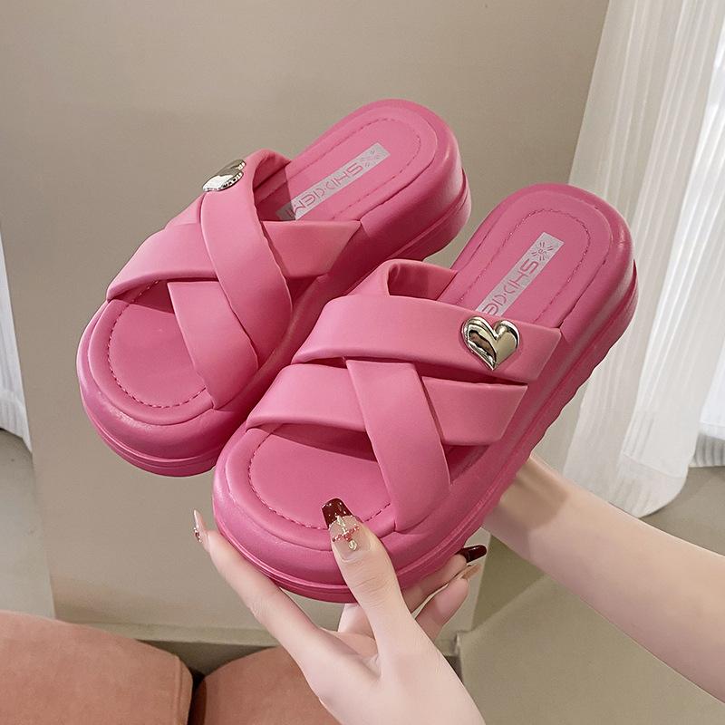 Cool Slippers Women's Summer Wear 2025 New Thick-soled Casual Beach Sandals Women's Advanced Sense of Pregnant Women
