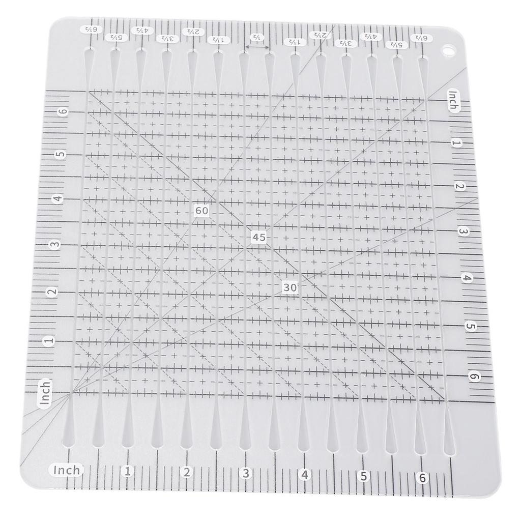 6.5x6.5in Quilting Ruler Acrylic Clear Quilting Template for Cutting Fabric Pieces Sewing Supplies