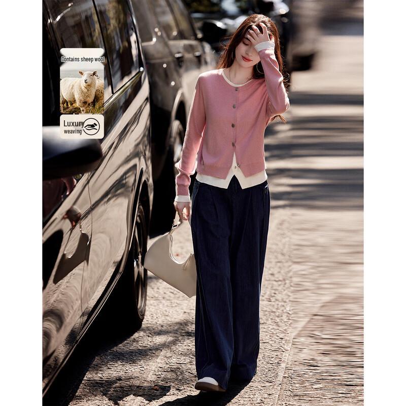 Demana Women's Faux Layered Color-Block Knit Sweater