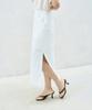 RE RHEE Side Slit Nylon Midi Skirt
