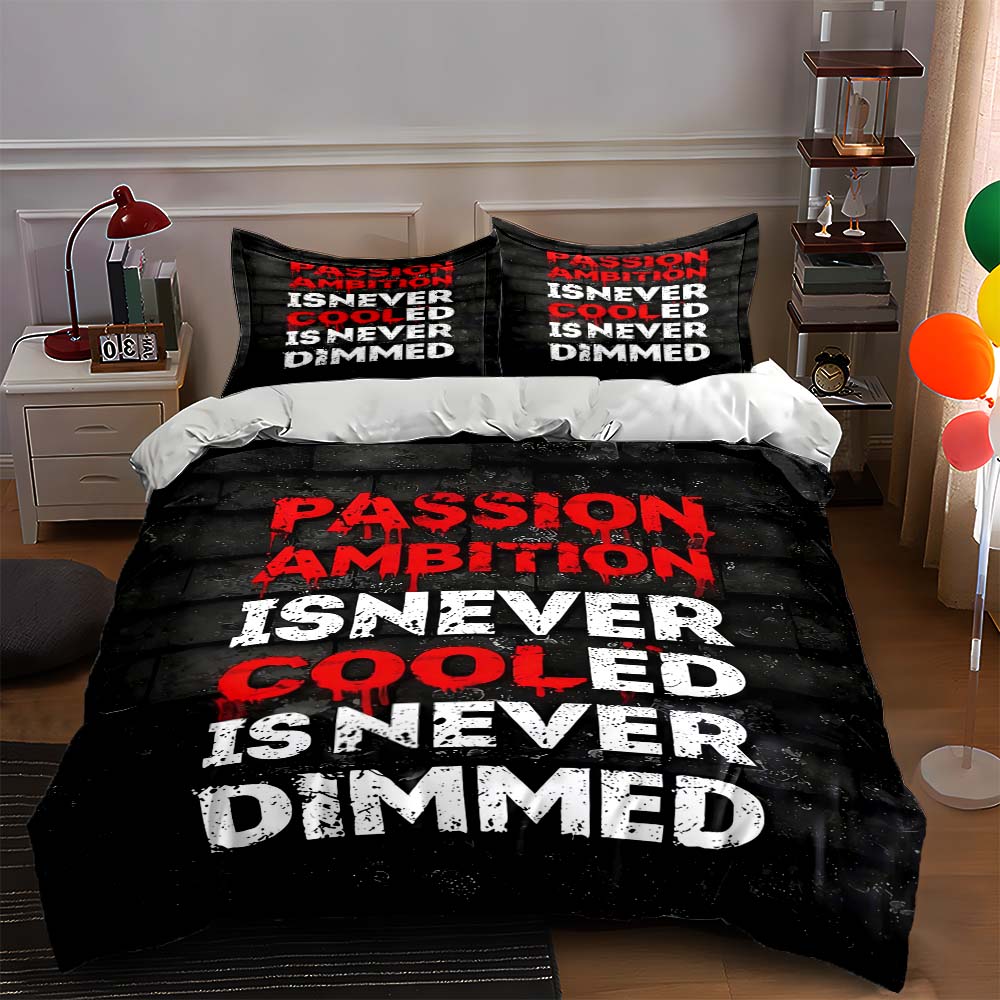 

Bold text design Bedding Duvet cover sets Duvet covers Pillowcases gifts (1 * Duvet Cover 2 * Pillowcases, without duvet insert) 135x200cm