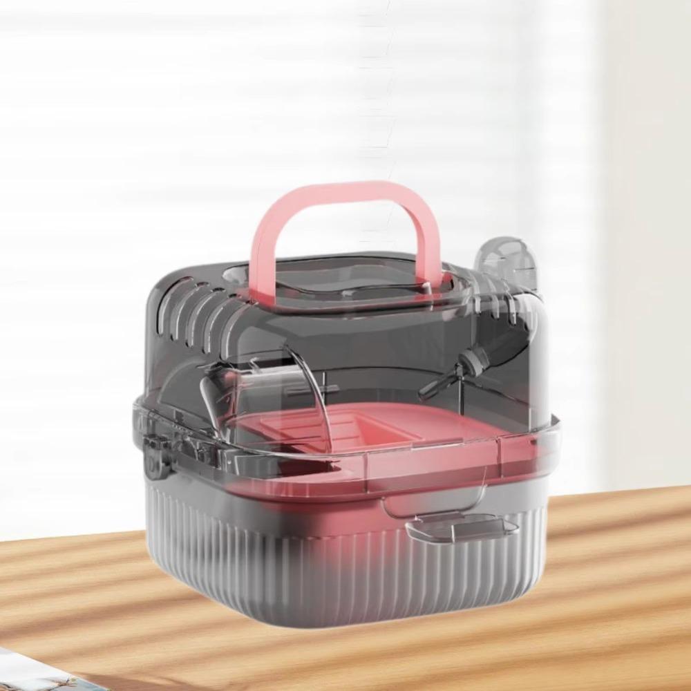 Large Capacity Hamster Travel Cage Translucent Hedgehog Carrier  For Rats Guinea Pigs Rabbit
