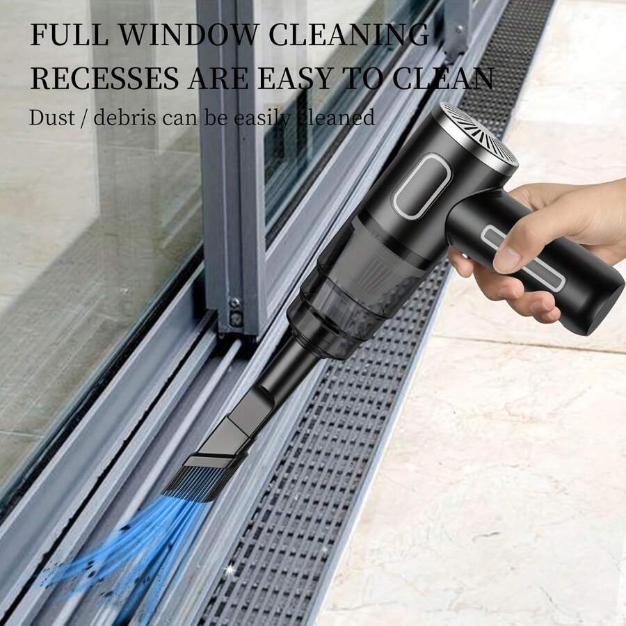Small Handheld Vacuum Cleaner, Portable Wireless Vacuum Cleaner, Mini Handheld Vacuum Cleaner With Brush Head, Long Suction Nozzle, Dual Filters,