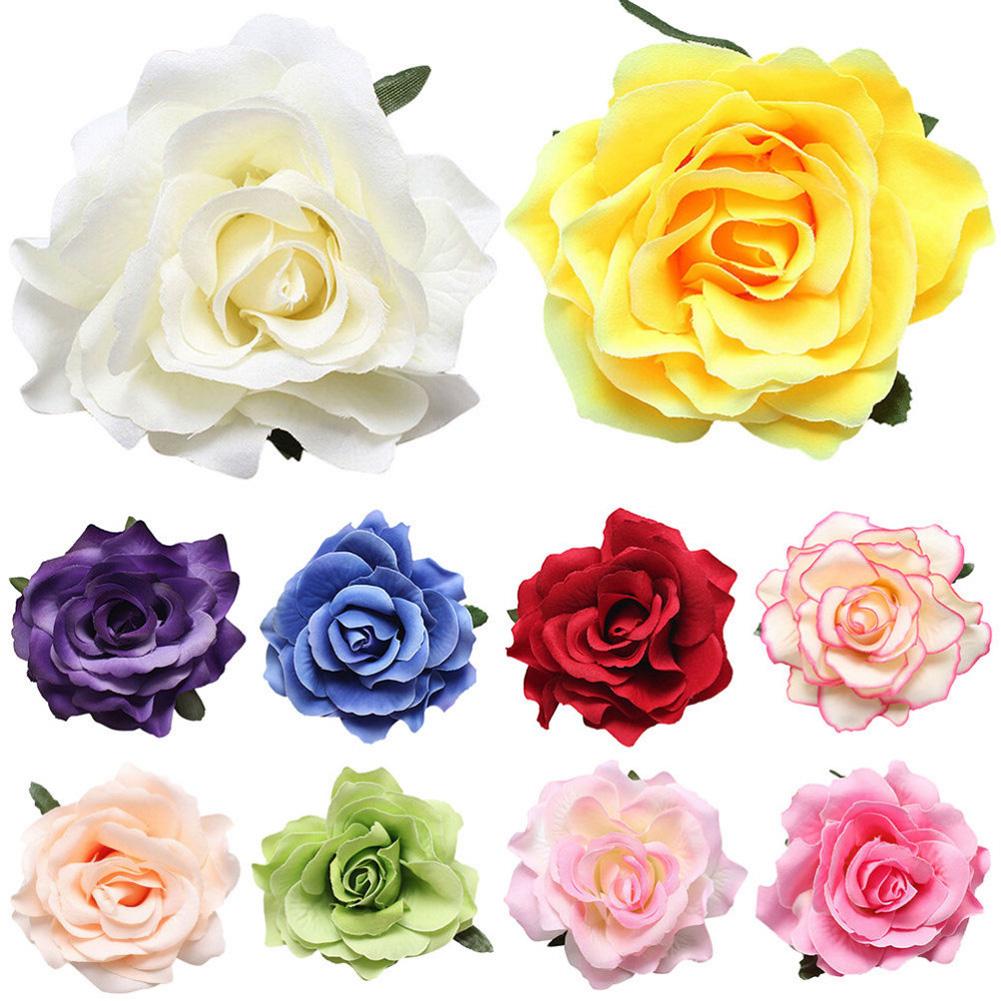 Braut Hochzeit Beflockungsstoff Rote Rose Blume Haarnadel Haarspange Simulierte Blume Haarnadel Ornament Kopfschmuck Haarschmuck