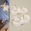 French Fairy Style Thick-soled One-button Sandals Women's 2025 New Summer Wear with Skirt Roman Beach Shoes