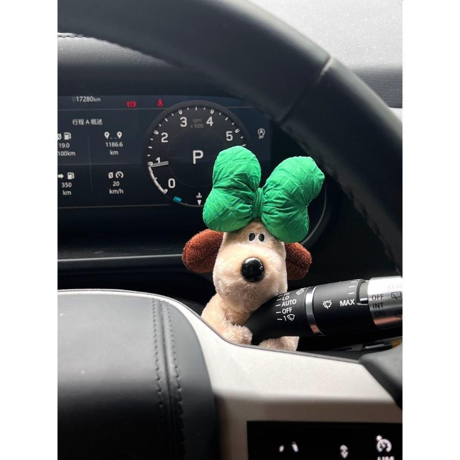 Handmade Cute Dog Plush Decor - Creative Gear Stick Ornament & Birthday Gift for Car Interior