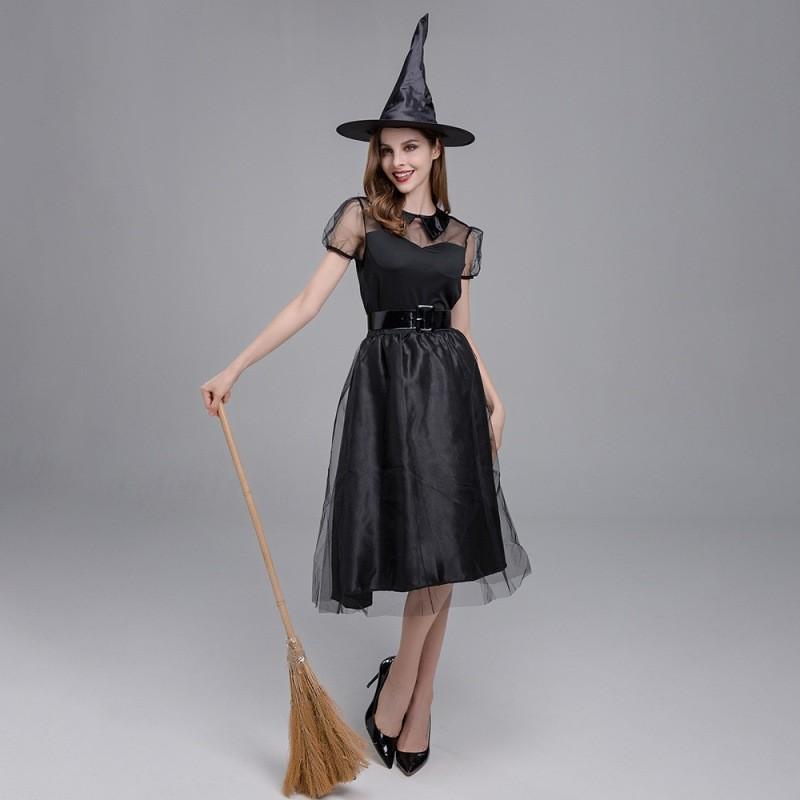 Elegant Witch Costume For Women With Mystical Polyester Fabric In Size M L Xl