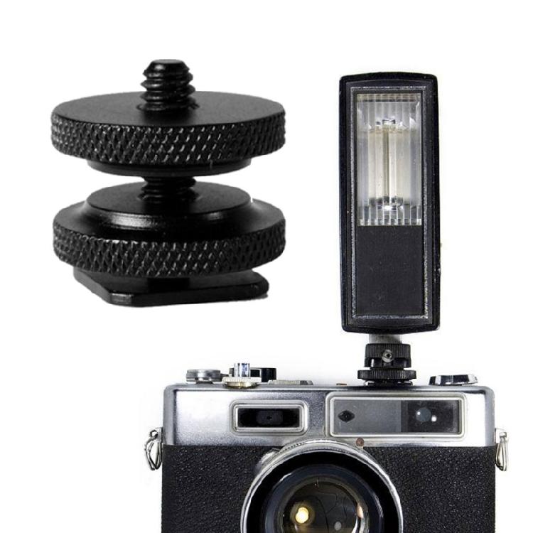 Professional 1/4inch Double Nut Tripod Mount Screw to Flash Camera Hot Shoe Adapter Tripod Mount Adapter Accessories