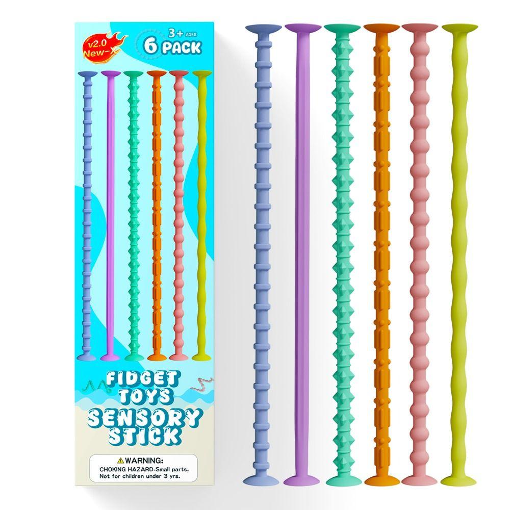 6Pcs Pressure Relief Fingertip Sensory Ring Educational Flexible Fidget Sticks  Airplane