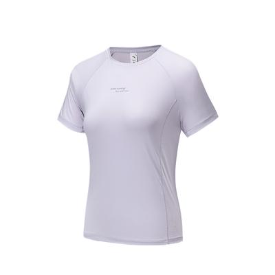 Comfortable Simple Lightweight Versatile Letter Round Neck Pullover Short Sleeve T-Shirt Women Tops Light-Purple Gray 162535106-3