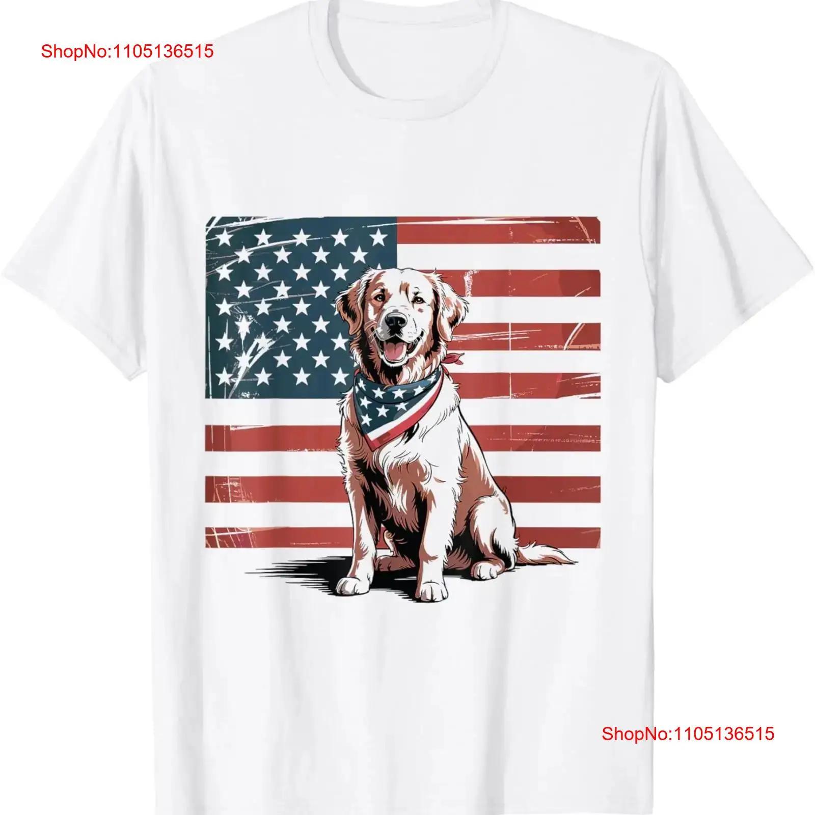 

Golden Retriever 4th Of July USA American Flag Patriotic T Shirt vintage Washed Comfortable Top For Everyday Wear 5XL різнокольоровий