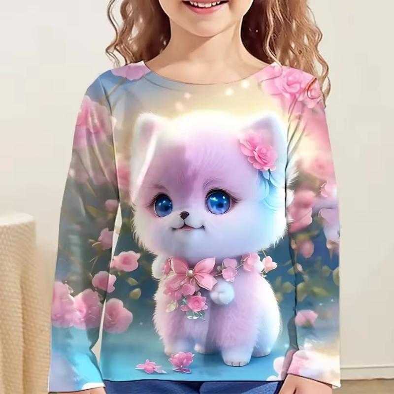 

Tops Unisex Children s Cartoon Printed Cute Long Sleeved Soft Comfortable Top Men Women 170