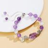 Amethyst Crystal Beaded Bracelet with Lucky Abacus Charm - Elegant DIY Handmade Jewelry for Women