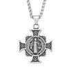 Vintage Kreuz Anhänger Edelstahl Halskette Herren St. Benedikt Exorzismus Anhänger Punk Hip Hop Schmuck