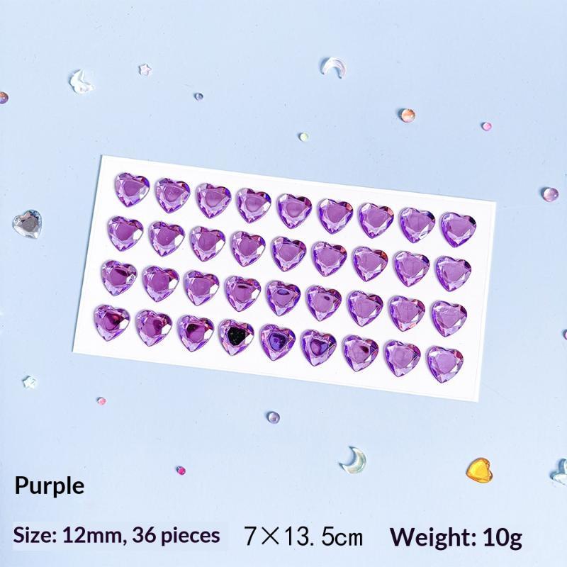 3D Heart Diamond Sticker Crystal Diy Handmade Material Desktop Decoration Phone Case Camera Kawaii Stickers Cup Laptop Decor