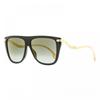 Sunglasses Aviator Full Rim  Black Gold Frame And Grey Gradient Lens Black