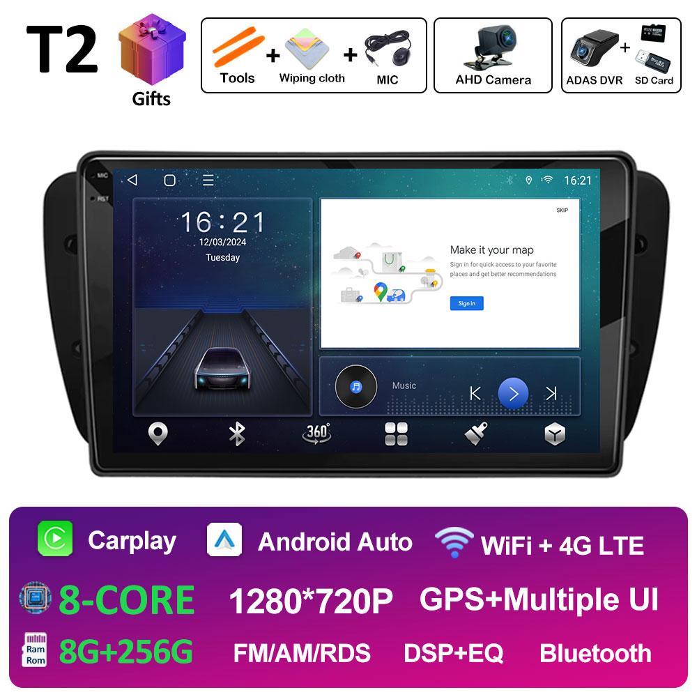 For Seat Ibiza MK4 6J 2008 2009 2010 2011 2012 - 2015 Navigation GPS Autoradio DSP Stereo Android OS QLED IPS Screen Accessories