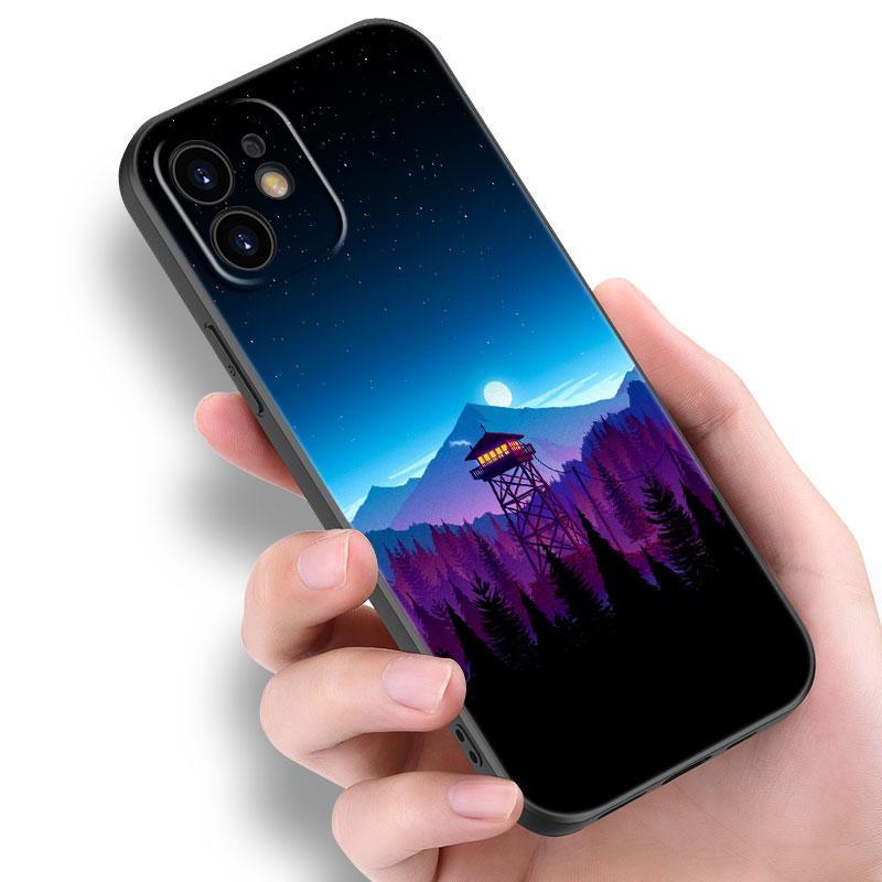 Deep Forest Firewatch Phone Case For Apple iPhone 14 13 12 Mini 11 Pro Max 7 8 XR X XS 7 8 Plus SE 2020 2022 Black Cover