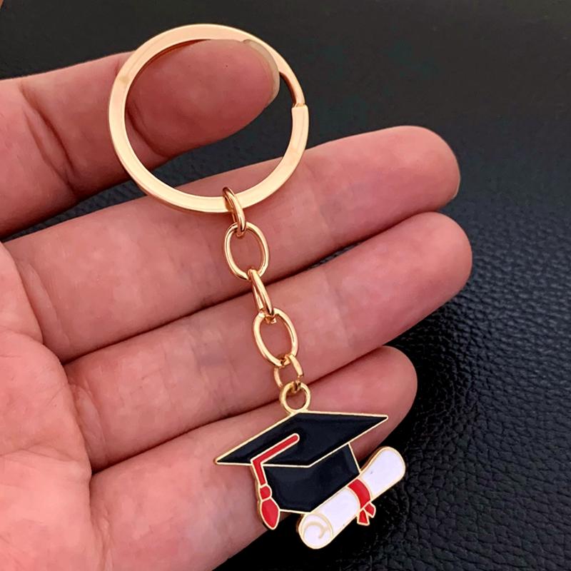 Graduation Gown Cap KeyChain Ring Student Women Jewelry Personalized Accessories Fashion Pendant Gifts Forever