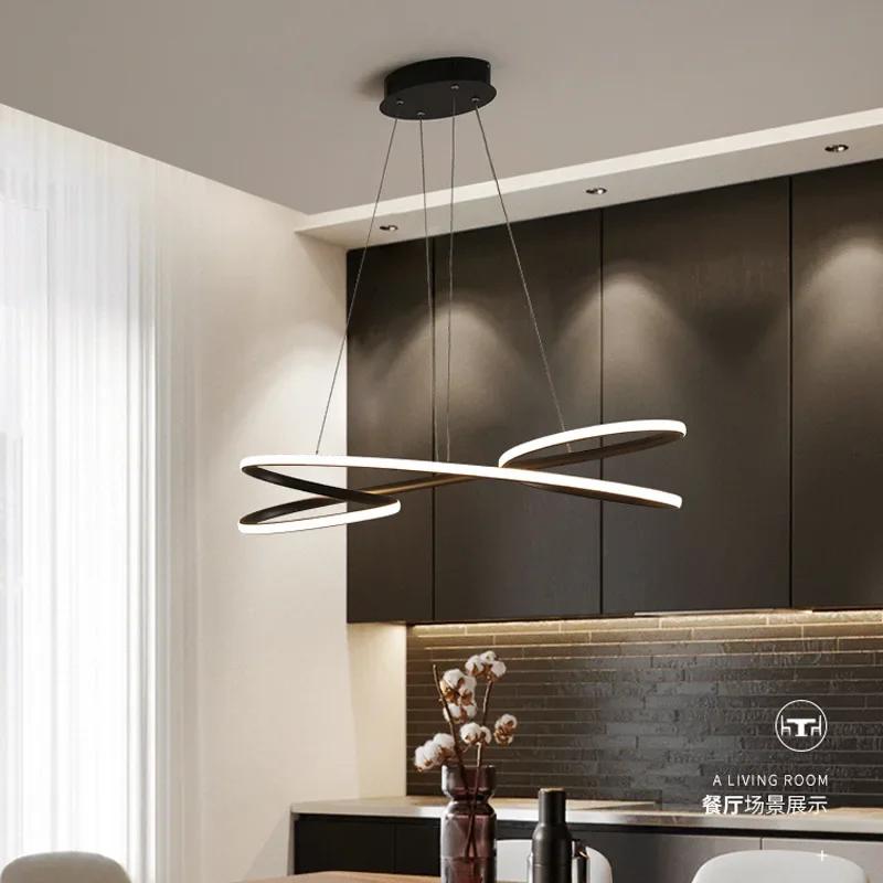 Lumini cu pandantiv cu LED moderne pentru sufragerie, bucătărie, cameră, bar, magazin, lampă cu pandantiv cu LED de culoare neagră sau albă ZM112402