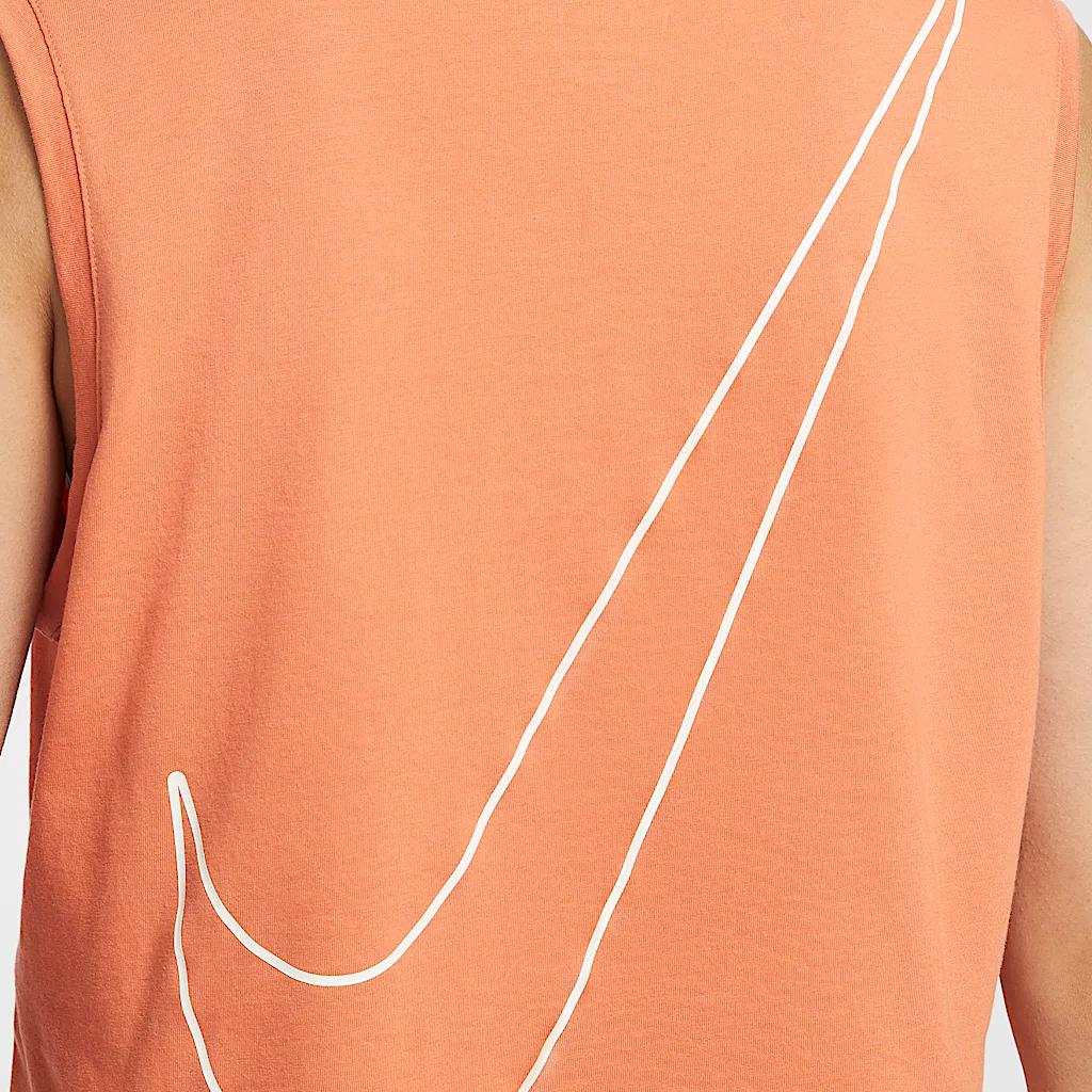 Nike Sportswear Club Fashionable Versatile Comfortable Sleeveless Round Neck Breathable T-Shirt Women Tops Soft-Orange HF9532-828