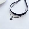Simple Personalized Black Velvet Strap Choker Neck Strap Double Pentagram Pendant Choker Necklace Women's Accessories Ornaments