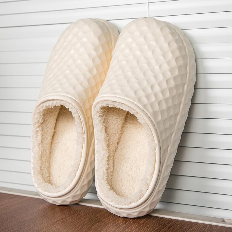 Men Warm Winter Cotton Shoes Women Warm Fur Home Slippers EVA Non-Slip Plush Slippers Indoor Couple Thick Sole Footwear Slides