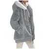 Cross-border Amazon explosion Europe, America 2024 autumn and winter loose plush long-sleeved zipper pocket hooded warm jacket women