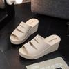 2025 Women’s Summer Non-Slip Thick-Sole Wedge Heel Slippers - Fashionable, Height-Boosting Bathroom Sandals