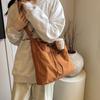 Women's Solid Color Tote Bag Wide Shoulder Strap Shoulder Bag Crossbody Bag